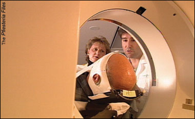 Patient undergoing a PET scan - from The Pfiesteria Files