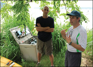 Researchers Whitman Miller and Tom Arnold. Photograph by Stephen P. Nash.