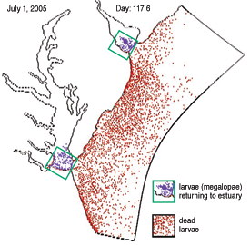 Map displaying results of Elizaeth North's Model. Map courtesy of Elizabeth North