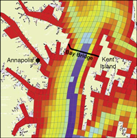 Section of the Chesapeake Bay Model courtesy of the Chesapeake Bay Program