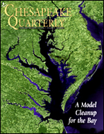 issue cover - Full of twists and turns that stand out in this satellite image, the Chesapeake Bay and its watershed make up a grand and complex ecosystem. Scientists in the region are working to represent that entire environment using computer simulations, efforts that are guiding a new push to clean up the Bay. Credit: NASA Scientific Visualiza­tion STUDIO.