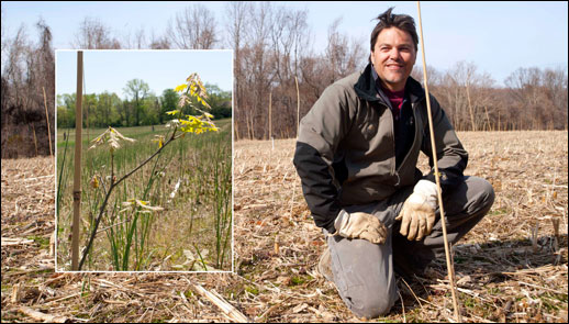 John Parker planting trees. Credit: Daniel Strain