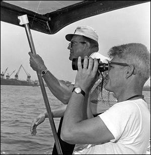 Bill Hargis on board a research vessel