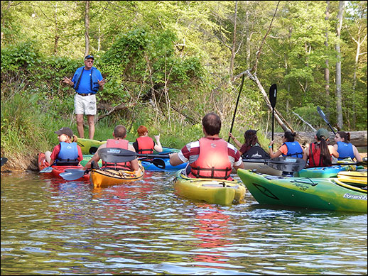 REU students kayaking on the Patuxent River. Credit: Michael Allen