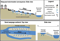 Stream restoration design illustration, adapted from Palmer et al., Ecological Engineering 65:62-70 (2014)