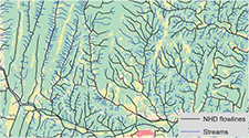New model of stream locations. Map: UMCES Appalachian Laboratory