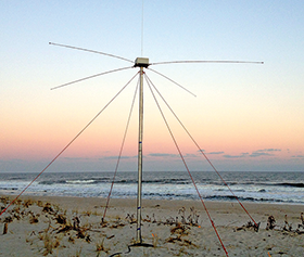 Radar antenna on the beach at Loveladies, New Jersey. Photograph, Rutgers University