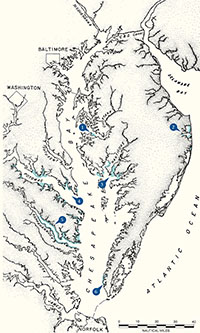 map illustration of the Chesapeake Bay