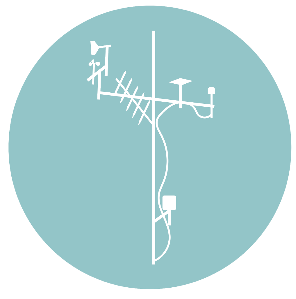 Real-time weather stations measure temperature, precipitation, wind speed and direction, relative humidity, and barometric pressure. This data reveals estuarine circulation, plant productivity, and storm frequency and intensity.