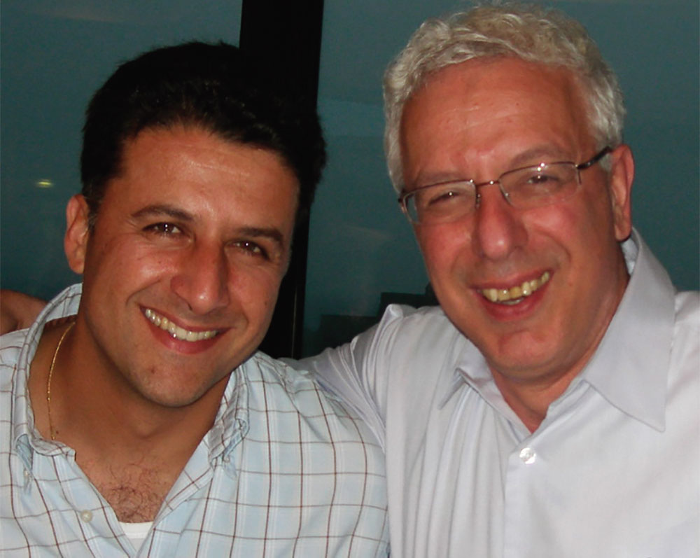 Constantinos “Dinos” Mylonas (left) with his longtime friend and mentor, Yonathan Zohar, of IMET in Baltimore. Photo courtesy of Dinos Mylonas