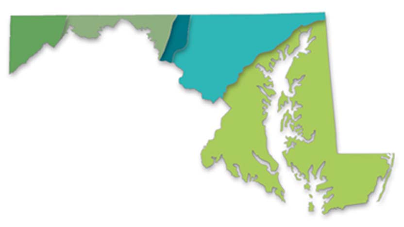 All drops of water may fall at the same rate, but where they land can determine how they’ll impact groundwater. Maryland’s 10,460 miles include a variety of subterranean formations, from the mountainous west to the looser, sandy soils of the Coastal Plain. Five regions, five different courses for water.