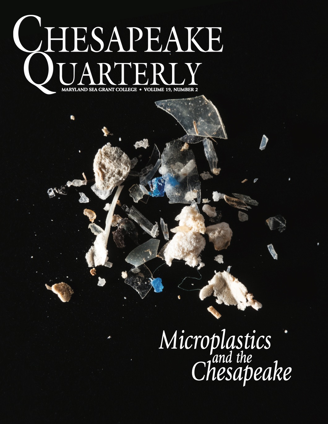  Microplastics collected from the Patapso River by Lance Yonkos, an assistant professor at the University of Maryland, College Park. Photo credit: Chesapeake Bay Program