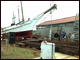 Getting ready to launch the repaired skipjack City of Crisfield
