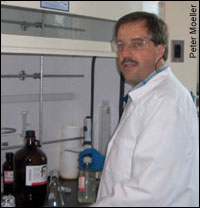 Peter Moeller in his lab - photo by Peter Moeller