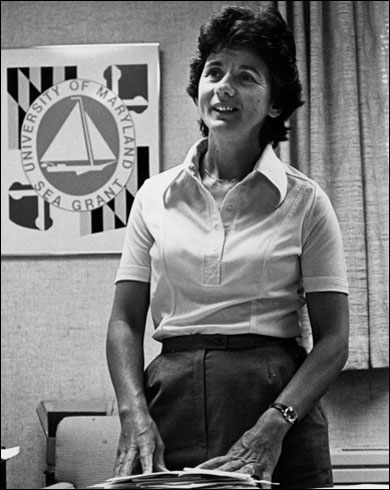 Rita Colwell at her desk