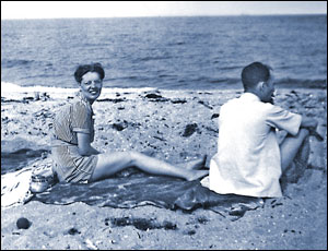 Pat Norris relaxes with her boyfriend - by Michael W. Fincham