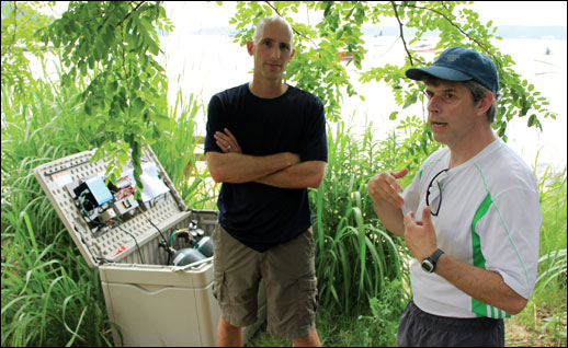 Researchers Whitman Miller and Tom Arnold. Photograph by Stephen P. Nash.