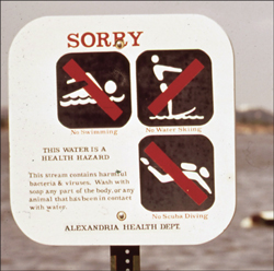 Back in the 1960s, the Potomac River was unsafe for swimming, water skiing, or diving. Credit: Erik Calonius from the U.S. Natinal Archives collection