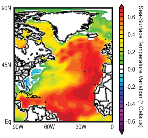 AMO map. Credit: NOAA Earth System Research Laboratory