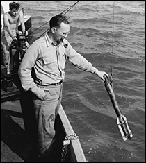 Prichard on board a research vessel