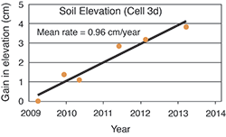 Soil Elevation. Graph source: Data courtesy of Lorie Staver