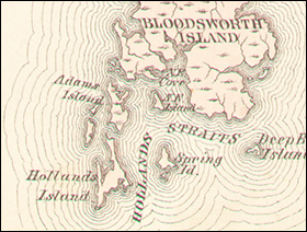 1877 map shows Holland Island. Credit: Dorchester County Atlas, 1877, courtesy of Sheridan Libraries, Johns Hopkins University