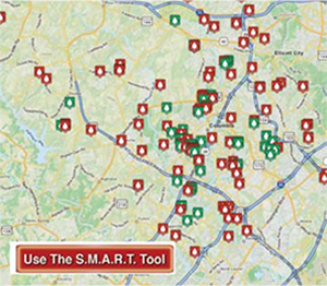 SMART Tool map showing an area in Howard County