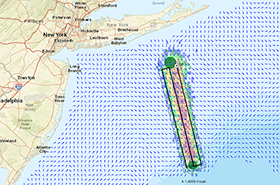 U.S. Coast Guard search pattern. Map, U.S. Coast Guard