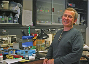 Bob Belas at  his lab in Baltimore - photo by Erica Goldman