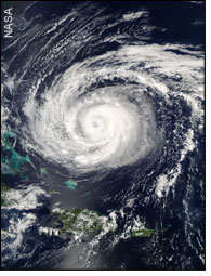 satellite view of Hurricane Isabel - by NASA