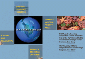 The new main page of the National Sea Grant Office website